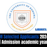 UDOM Selected Applicants 2024-25 | Admission academic year