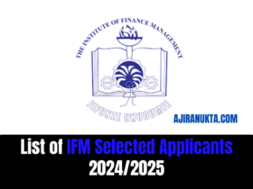 List of IFM Selected candidates 2024/25 | Majina ya waliochaguliwa IFM