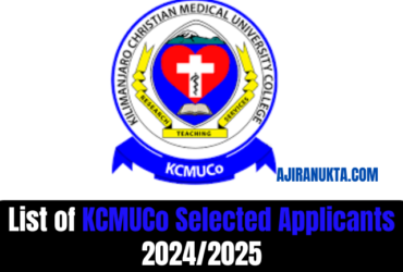 List of KCMUCo Selected Applicants 2024/2025| Majina ya waliochaguliwa KCMUCo