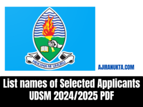 List names of Selected Applicants UDSM 2024/2025 PDF